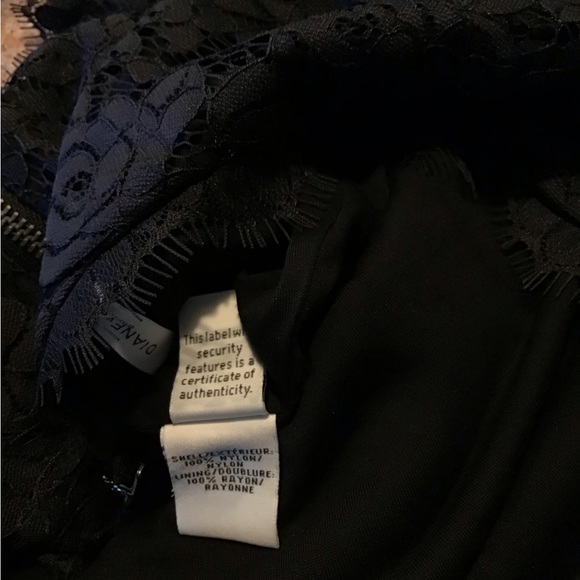 Diane Von Furstenberg black lace dress 12-14 NWOT - Picture 8 of 9
